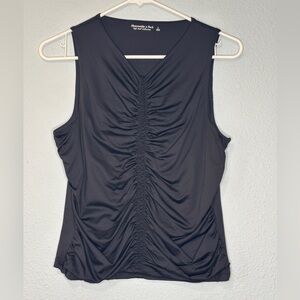 Abercrombie & Fitch Rushed Front Silky V-neck Soft AF Tank Top L